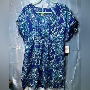 Lauren Ralph Lauren Blue Cuffed Sleeve Blouse